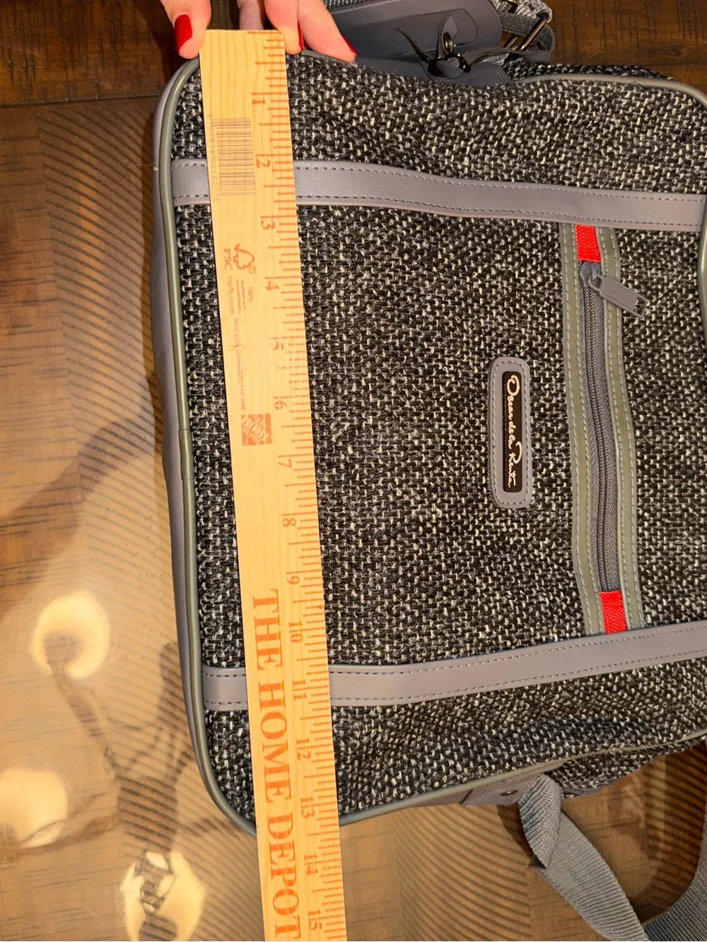 Oscar de la Renta  Tweed Crossbody Bag with Gray Trim